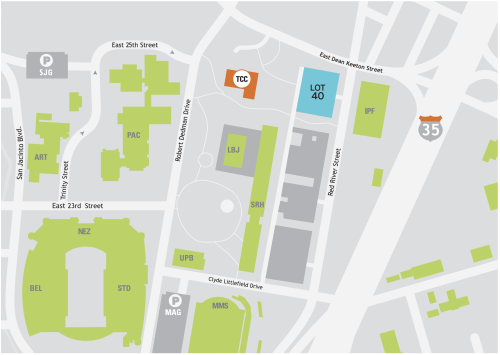 orange Santa map at Thompson Conference Center