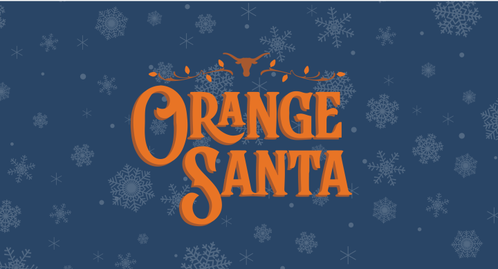 Orange Santa logo on dark blue background